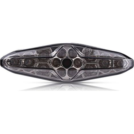 Feu arrière ,12V 15 LED feu arrière de frein de moto, arrêt de frein de moto en cours d'exécution arrière lampe feu arrière universel replacement pour motos ATV Dirt Bike Scooter(Fum) (1/5)