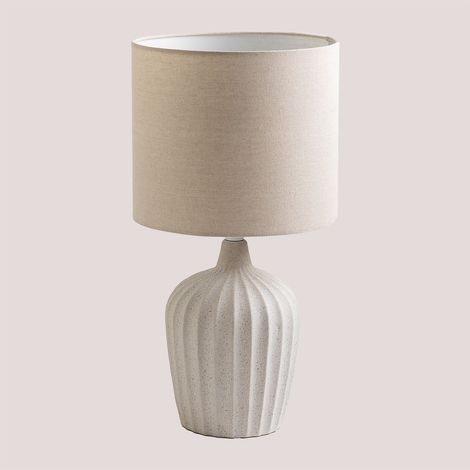 Lampe de Table en Céramique Klara SKLUM Beige Lin (1/5)