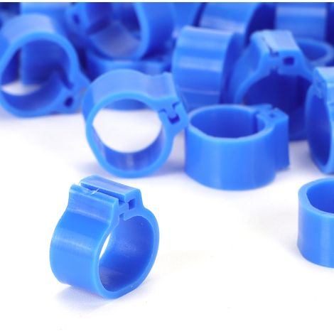 200 10mm Beinringe für Tauben, unmarkiert, für Geflügel, blau. (1/5)