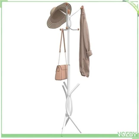 377084 Porte-manteau blanc 176 cm fer enduit de poudre (1/5)