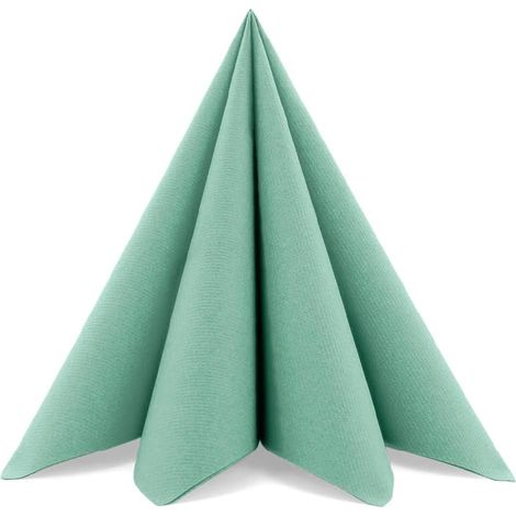 Einwegservietten mit Eukalyptus-Motiv – 50er-Packung – Linclass Airlaid – Viertelfalz – 40 x 40 cm – Restaurant, Hotel, Hochzeit (1/5)