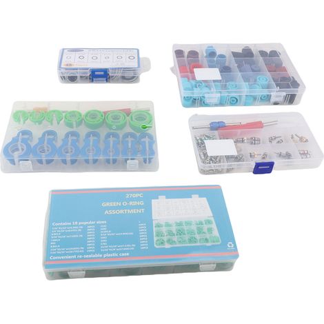 Kit réparation climatisation voiture 270 joints toriques – 102 noyaux valve 77 capuchons 16 outils déconnexion 45 joints compresseur (1/5)