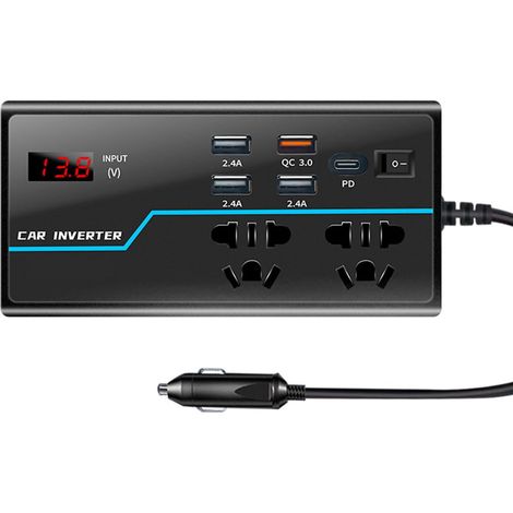 Onduleur de voiture haute efficacité 12 V/24 V vers 110 V/220 V Affichage numérique pour une conversion d'énergie efficace (1/5)