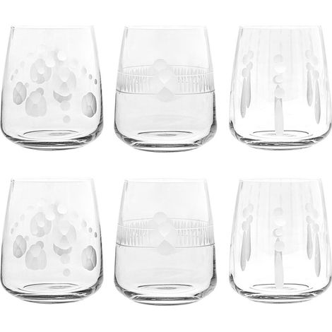 Set 6 bicchieri acqua 350ml intagliati Praga (1/4)