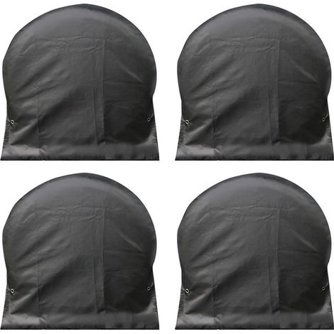 Set mit 4 wasser- und winddichten Reifenabdeckungen, passend für Wohnmobile, SUVs, LKWs, Anhänger und PKWs, schwarz, aus Oxford-Gewebe und PVC, 68,6–81,3 cm, UV-Schutz (1/5)