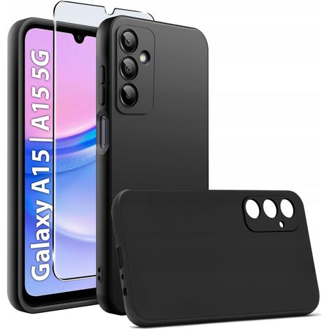 Schutzhülle für Samsung Galaxy A15 4G/A15 5G: Matte Silikon-Rückseite + Glas (1/5)