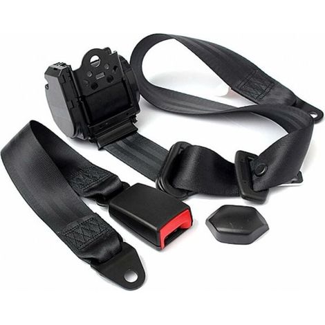 Cinturón de seguridad universal de 3 puntos para coche - Negro (1/5)