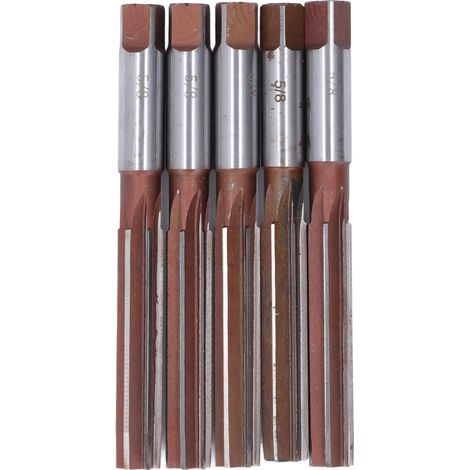Lot de 5 fraises manuelles en acier 9SiCr, alésoir standard américain pour aluminium et fonte, 5/8 po