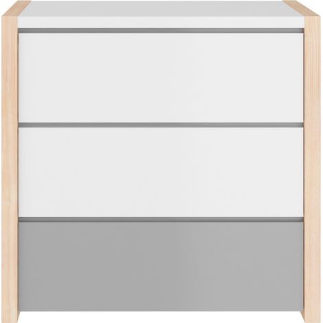 Pinette Commode enfant 100 cm avec 3 tiroirs finition rustique (1/5)