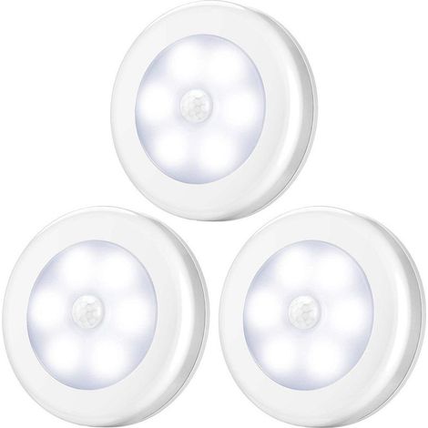 Lampe LED sans fil avec détecteur de mouvement pour placard, escalier, couloir, cuisine, chambre à coucher (3pcs) (coquille blanche (lumière blanche) sunflower (1/2)