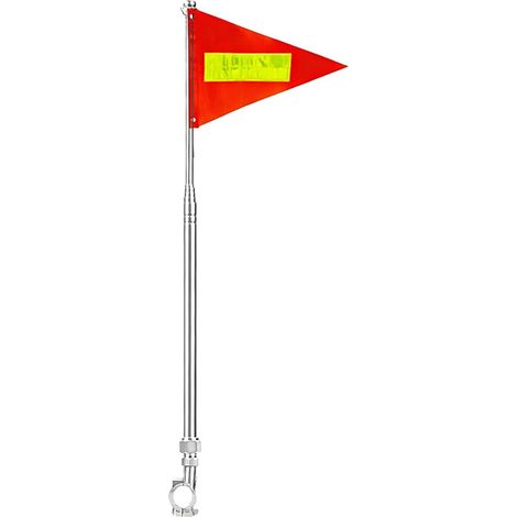 Drapeau vélo Signalétique étanche rétractable réfléchissante Drapeau de vélo réfléchissant haute visibilité pour fauteuil roulant, chariot de golf, trottinette (1/5)