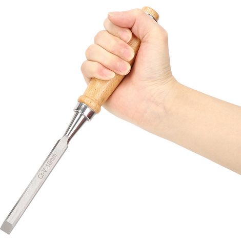 Ciseau à bois de 10 mm (0,39 po) en acier Cr V, outil de menuiserie (1/5)