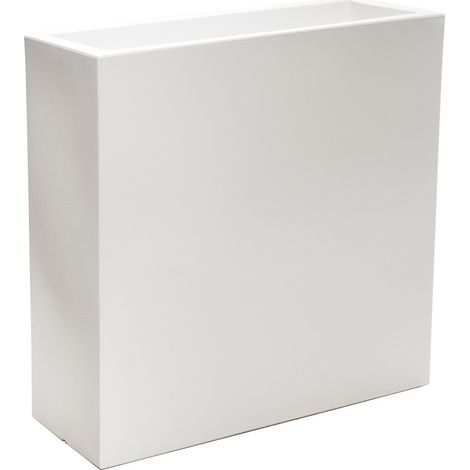Jardinière rectangulaire haute 80x32x80 cm – 39 litres – Polyéthylène résistant aux intempéries – Pour espaces intérieurs et extérieurs – Blanc – Zanvic (1/7)