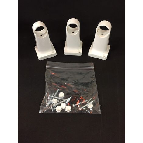 CONSORT CLAUDGEN Pack of 3 White Gloss Towel Rail Brackets 18500487