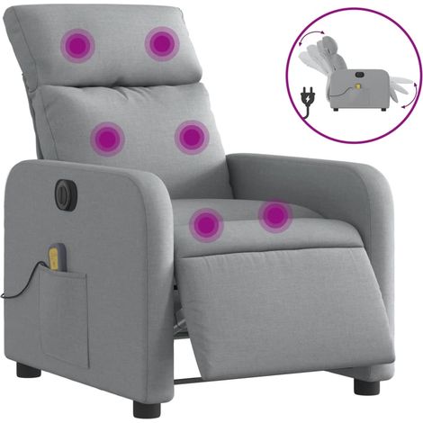 Maison Exclusive - Sillón reclinable de masaje eléctrico tela gri