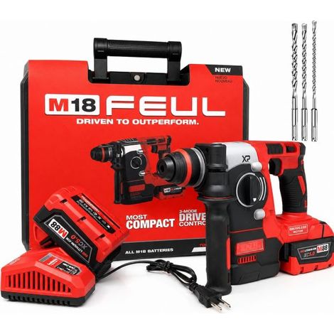 Trapano Martello Tassellatore Batteria 5AH M88 SDS PLUS con Motore Brushless