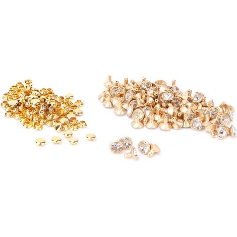 Clous à perçage rapide incrustés de cristaux en tissu, capuchons ronds de 12 mm, adaptés à la décoration artisanale du cuir (3) (1/2)