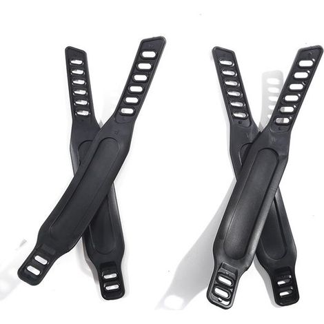 Correas para pedales de bicicleta - Neumáticos para bicicleta estática - Entrenamiento en casa - Longitud ajustable - 2 pares - Negro (1/5)