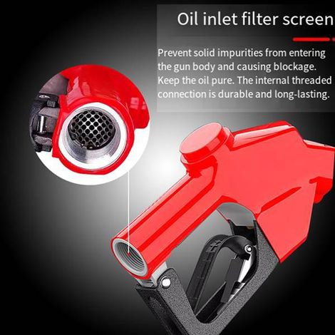 Disponible en une seule couleur : rouge. Matériau : alliage d’aluminium, pistolet de distribution de carburant auto-obturant, pistolet de distribution de diesel à fermeture automatique. -DECOWOOD (1/5)