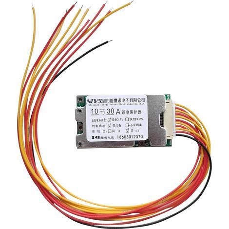 Panneau de Protection de Batterie,10S 36V 30A Carte de Protection de Batterie au Lithium BMS de Batterie de Li-ION Carte de Protection BMS Support Protection Contre Les Surcharges (1/5)