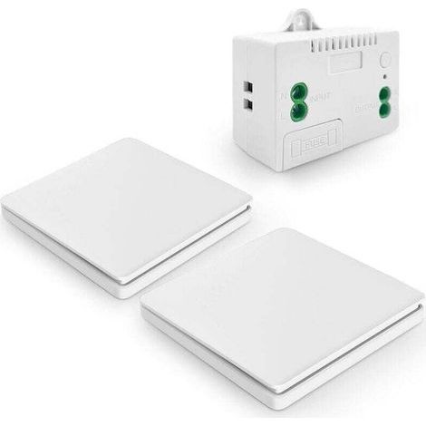 Interruptor inalámbrico autoalimentado, sin pilas, mando a distancia inalámbrico para luces y aparatos eléctricos, impermeable y seguro, instalable directamente en un baño (1/4)