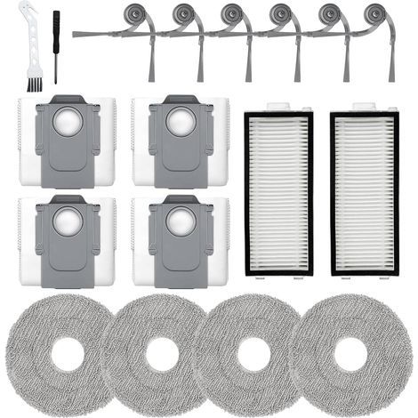 Kit di accessori per aspirapolvere Roborock Saros Z70, 18 pezzi di ricambio: 2 filtri, 4 panni, 6 spazzole laterali, 4 sacchetti per la polvere, 1 strumento di pulizia, 1 cacciavite. (1/5)