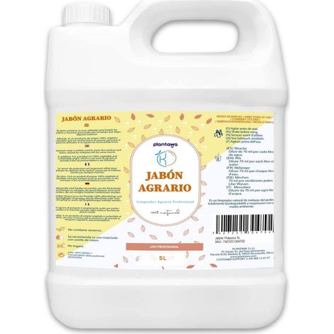 PLANTAWA Sapone Molle di Potassio 5L Materia Prima di origine Naturale Soluzione multiuso per Interno ed Esterno Massima Concentrazione ed Efficacia Facilmente Solubile Applicazione facile (1/5)