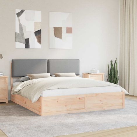 vidaXL Bettgestell mit gepolstertem Kopfteil Hellgrau 180 x 200 cm (1/5)