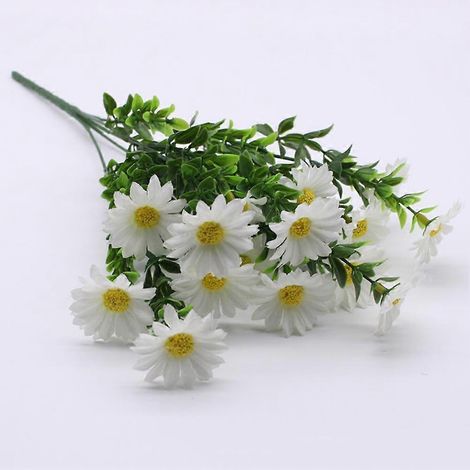 Fleurs artificielles à 5 branches, fausses plantes pour mariageblanc (1/5)