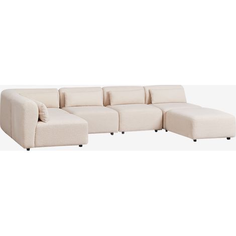Canapé d'angle modulable 5 pièces avec pouf Fogler SKLUM