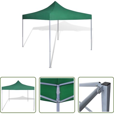 Tente en plein air - Tente pliable verte 3 x 3 m (1/5)