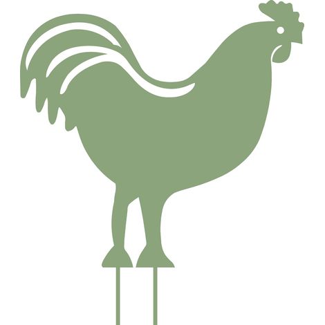 Figurine à piquer Coq 42,5x42 cm vert clair (1/3)