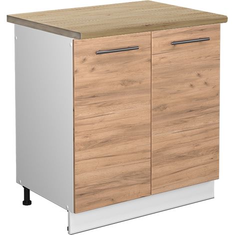 Mobile lavello cucina Fame-Line, Rovere dorato, 80 cm , PL Rovere, Vicco