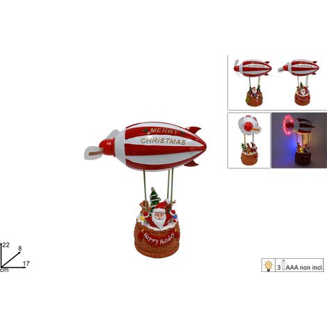 DIRIGIBILE CON BABBO NATALE E LUCI ASSORTITO 2 VARIANTI (1 PEZZO, INVIO CASUALE)
