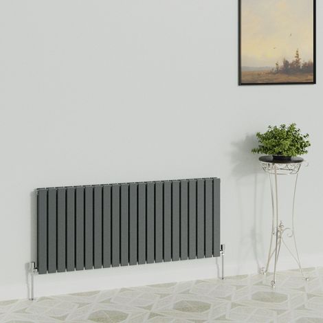 WarmeHaus Horizontal 600x1428mm Flat Radiator Anthracite Double (1/5)