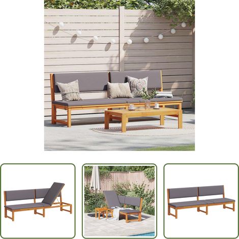 Akazienholz - Sonnenliege Öl-Natur 200 x 57 x 75cm Massivholz Akazie (1/5)