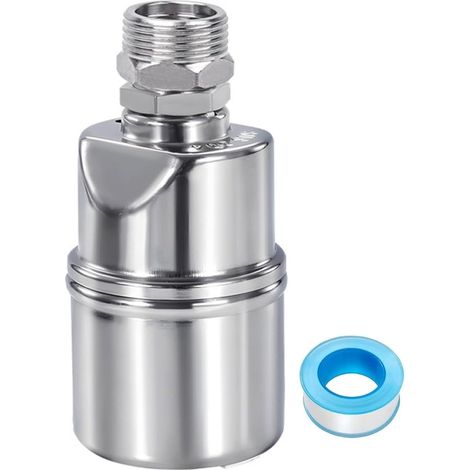 Vanne de contrôle du niveau d'eau en acier inoxydable 304 à entrée supérieure de 3/4 pouces, adaptée aux cascades de jardin, aux fontaines de cour, etc. (1/5)