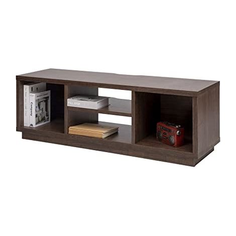 Iris Ohyama, Porta TV/Mobile TV/TV Supporto in legno/Porta TV con ripiani aperti/Porta TV per TV da 55 pollici, Legno massello, Ufficio, Soggiorno - TV Cabinet Standard OTS-125S - Marrone