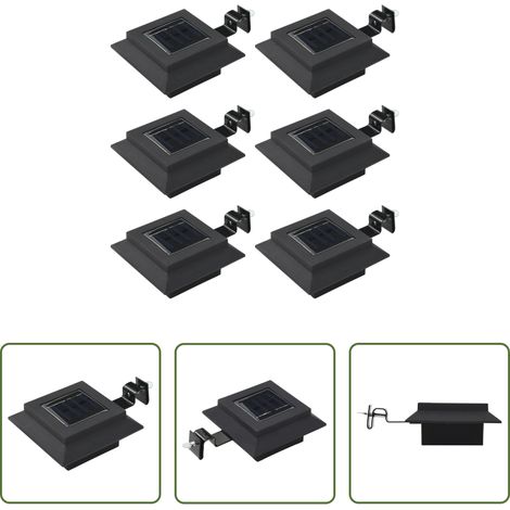 LED Solarleuchten - Outdoor Solarleuchten 6 Stück LED Quadratisch 12 cm Schwarz (1/5)
