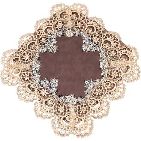 Housse de table de chevet – Carrée en dentelle et style vintage – pour table de nuit, table basse, buffet (1/5)