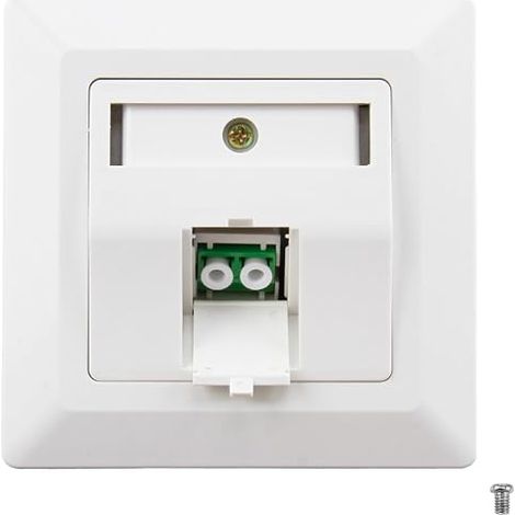 Boîte de Jonction Fibre Optique Murale Duplex LC-APC, Adaptateur Mural FTTH avec Connecteurs LC/APC, Montage en Saillie ou Encastré, Prise LAN Fibre Blanche (1/5)