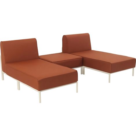 Salon de jardin bas modulable uni 3 places terracotta - Patio (1/5)