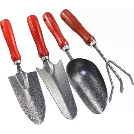 Ensemble d'outils de jardinage : trois, quatre, mini pelle à peinture, plantation de fleurs et de légumes en pot.