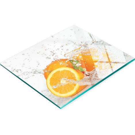 Dekoratives Schneidebrett aus gehärtetem Glas für Orangen und Wasser, 60 x 52 cm (1/5)