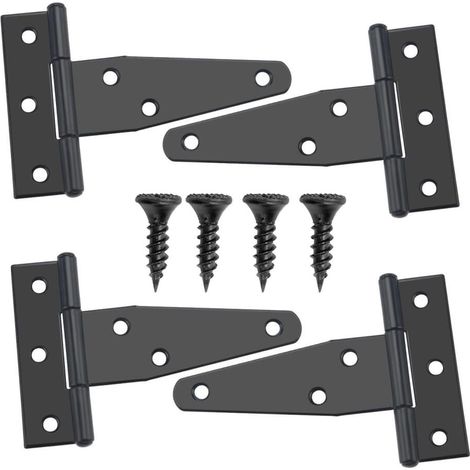 Stück 73 mm T-Scharniere, abnehmbare Scheunentorscharniere, Metalltürscharniere mit 24 Schrauben (1/5)