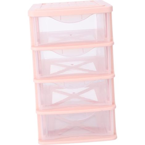 Boîte de Rangement pour Maquillage Tiroir Design Pratique et Résistant aux Chutes en Pp Rose pour Bureau et Produits de Beauté (1/5)