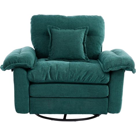 Fauteuil Pivotant 360 en Chenille, avec Coussin de Soutien, Base Métal, Vert (1/5)