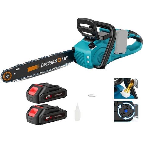 Sierra eléctrica, diseño ligero, lubricación automática, 2 baterías. (1/2)