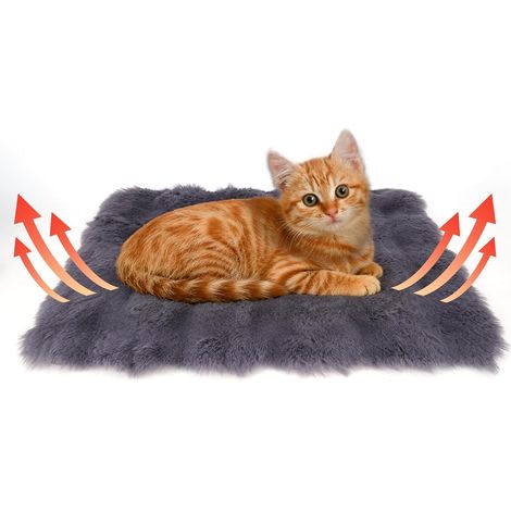 Lit auto-chauffant pour chat et chat - Couverture chauffante moelleuse pour chats et chiens, sans électricité, antidérapante, douce et épaisse pour l'automne et l'hiver (40 x 50 cm) (1/5)