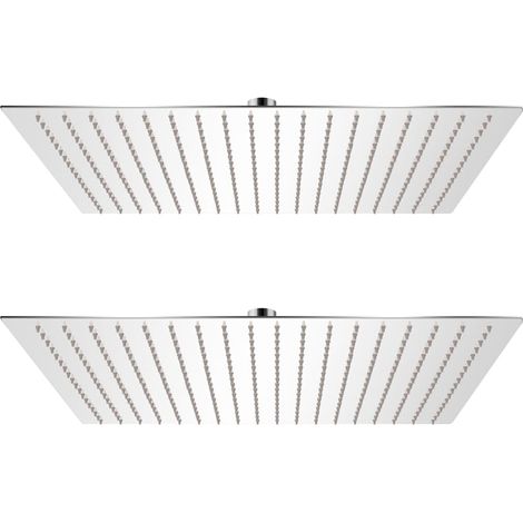 vidaXL Cabezal de ducha efecto lluvia 2 uds acero inoxidable 50x50 cm (1/5)
